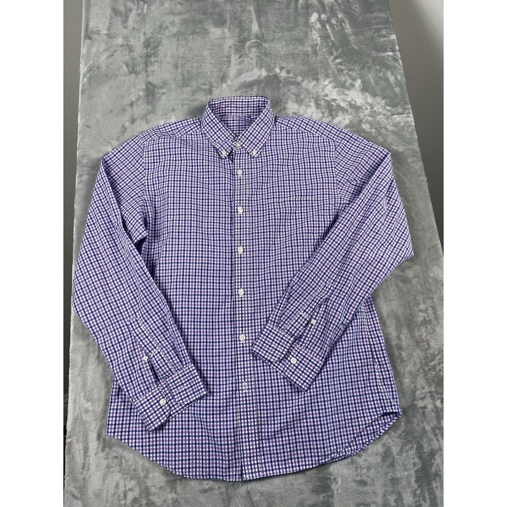 J CREW Light Weight Button Up Long Sleeve Shirt Men's Size Medium Blue Purple